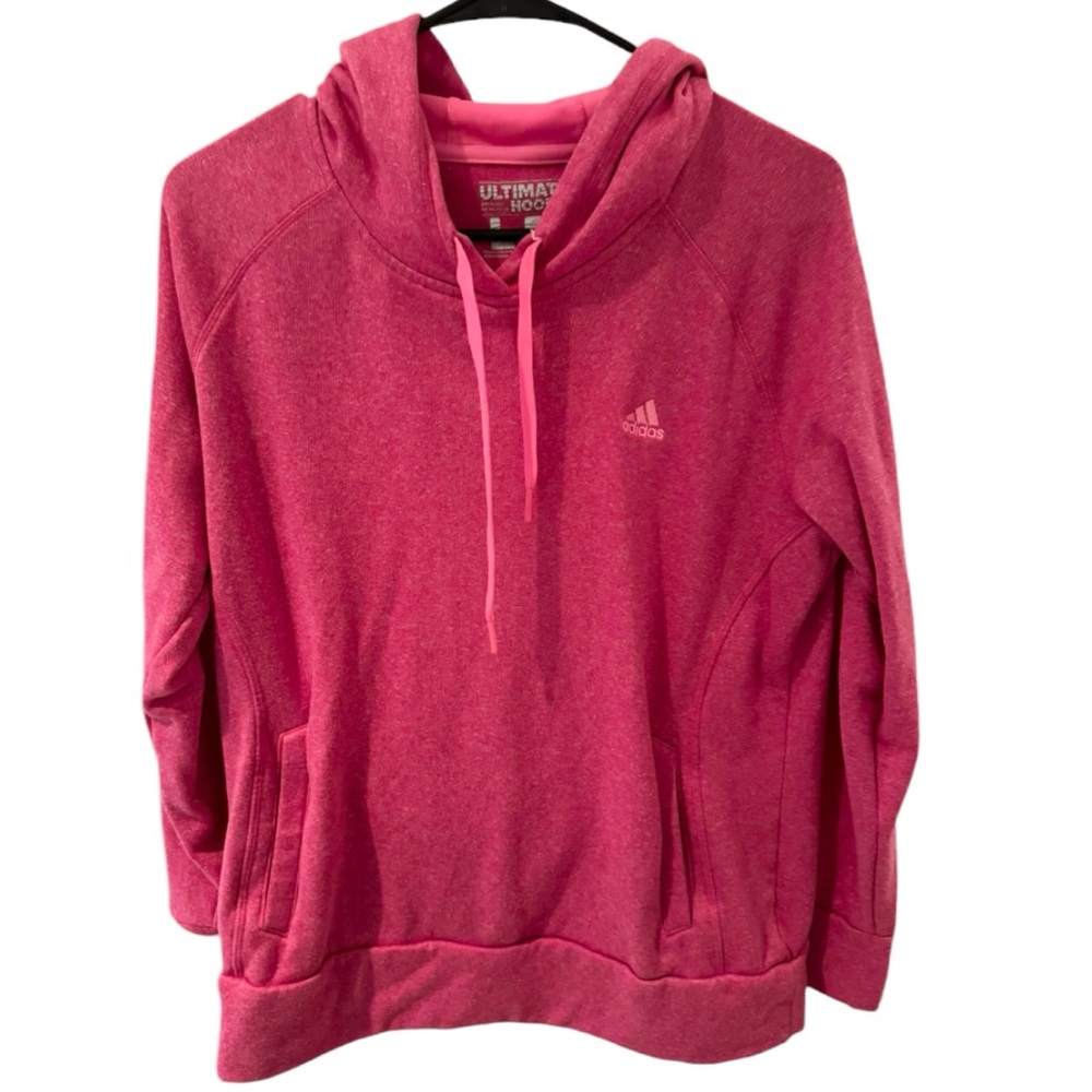 Adidas Ultimate Hoodie Womens Size L Color: Rose long sleeve Finger Holes